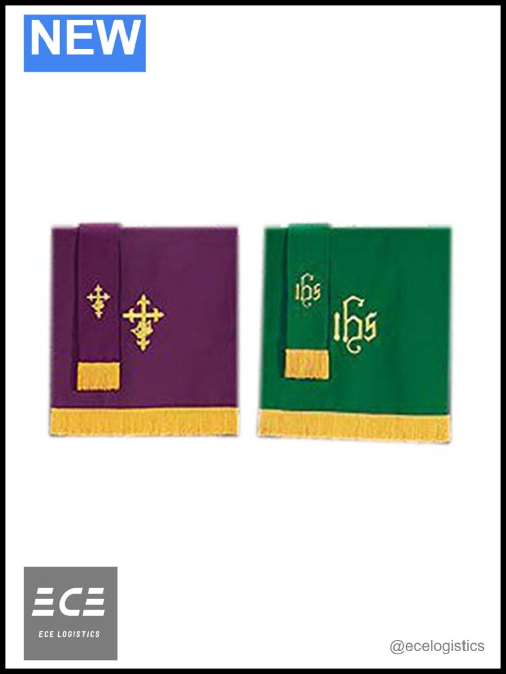100% Polyester Faille Scarf 18x36 Pulpit IHS Prayer Wrap